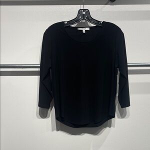 Sympli Go To Classic (short) Black Long Sleeve Top